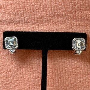Judith Ripka brand new Sterling Silver Earrings with CZ Stones